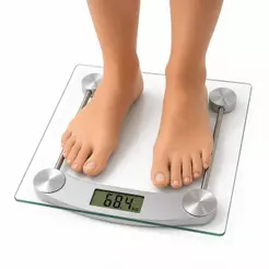 balança Corporal Transparente Quadrda Digital até 180kg Com Vidro Temperado Premium Acompanha Pilha