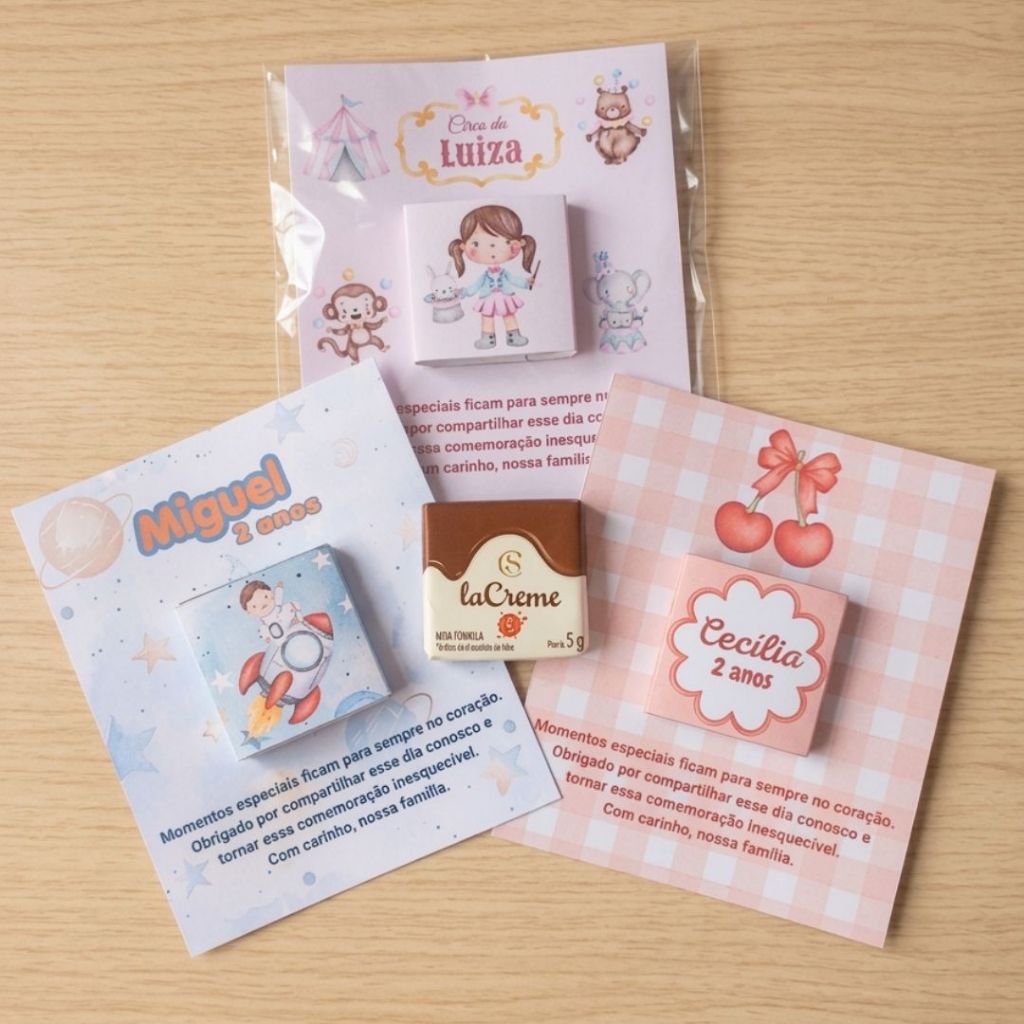 Lembrancinha Personalizada com Chocolate LaCreme Personalizado Festa Infantil Aniversário