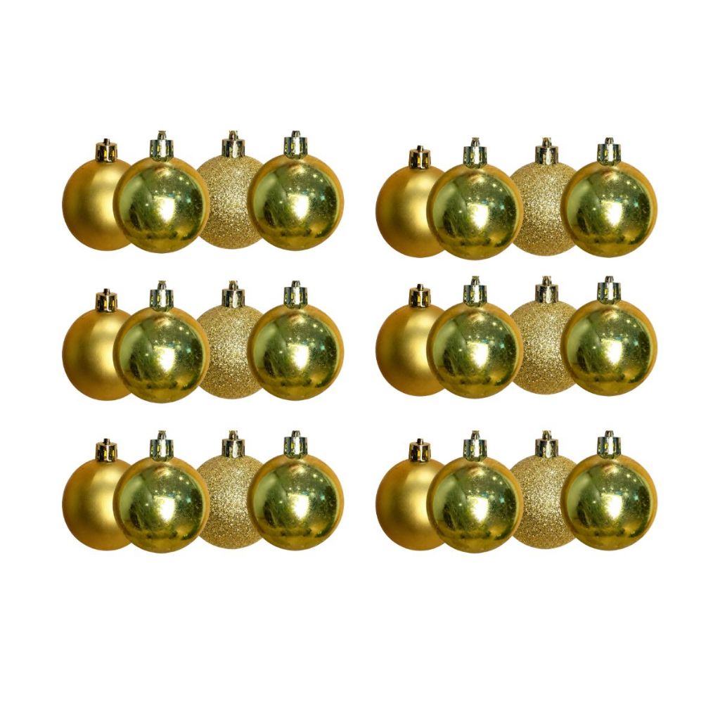 Kit 24 Bolinha De Natal Lisa Enfeite Para Arvore Decoração