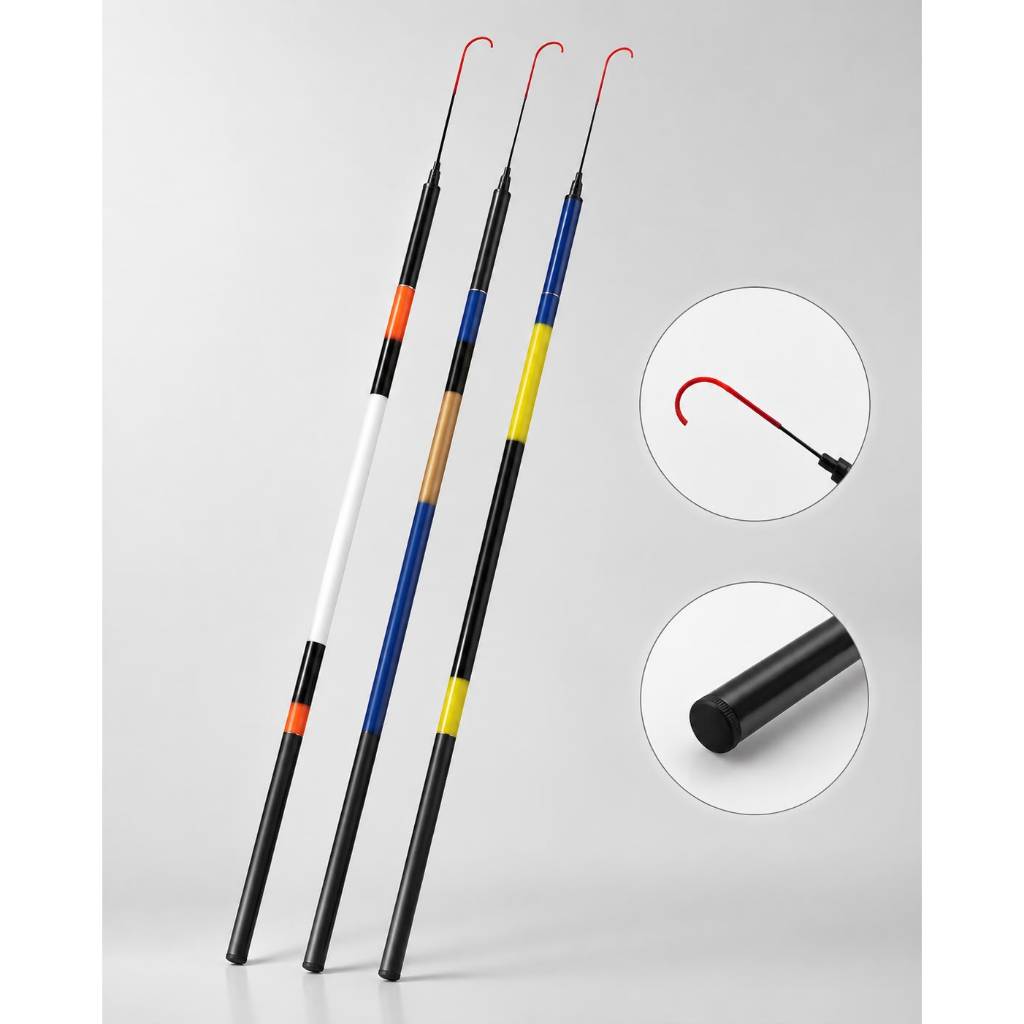 Kit Vara Telescópica Lisa Ultra Leve Retrátil 40% Fibra De Carbono 1,80m 2,10m 2,40m 2,70m 3,00m 3,60m 4,00m