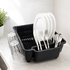 Escorredor de Pratos 12 Pratos Porta Talheres Plastico Cozinha Organizada Compacta