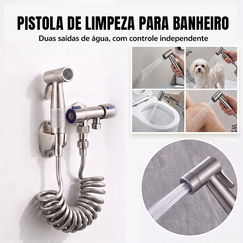 Ducha Higiênica Válvula Dupla Conjunto De Pulverizador De Bidé De Parede