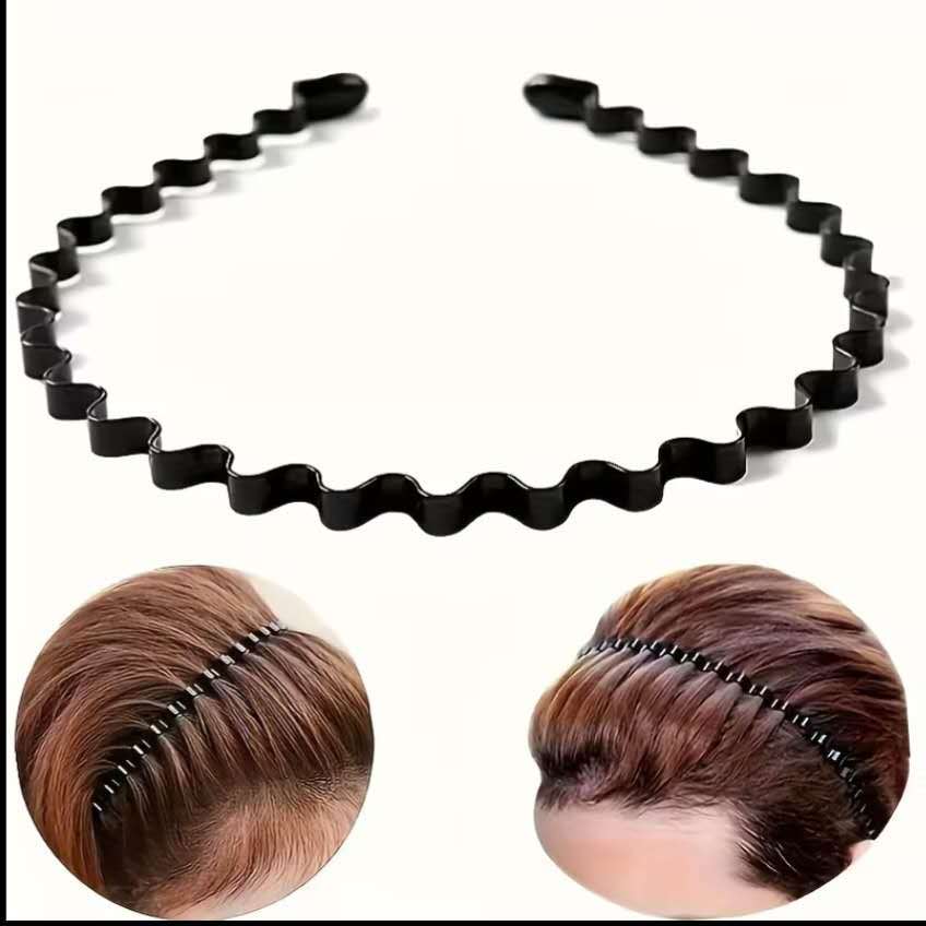 Kit 3 Tiara De Metal Mola Ondulada Para Cabelo Masculino Feminino Futebol Treino Arquinho Preto