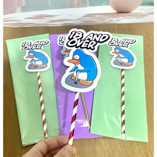 Topo de bolo engraçado Club Penguin 18 anos (ou mais) - 18 and over