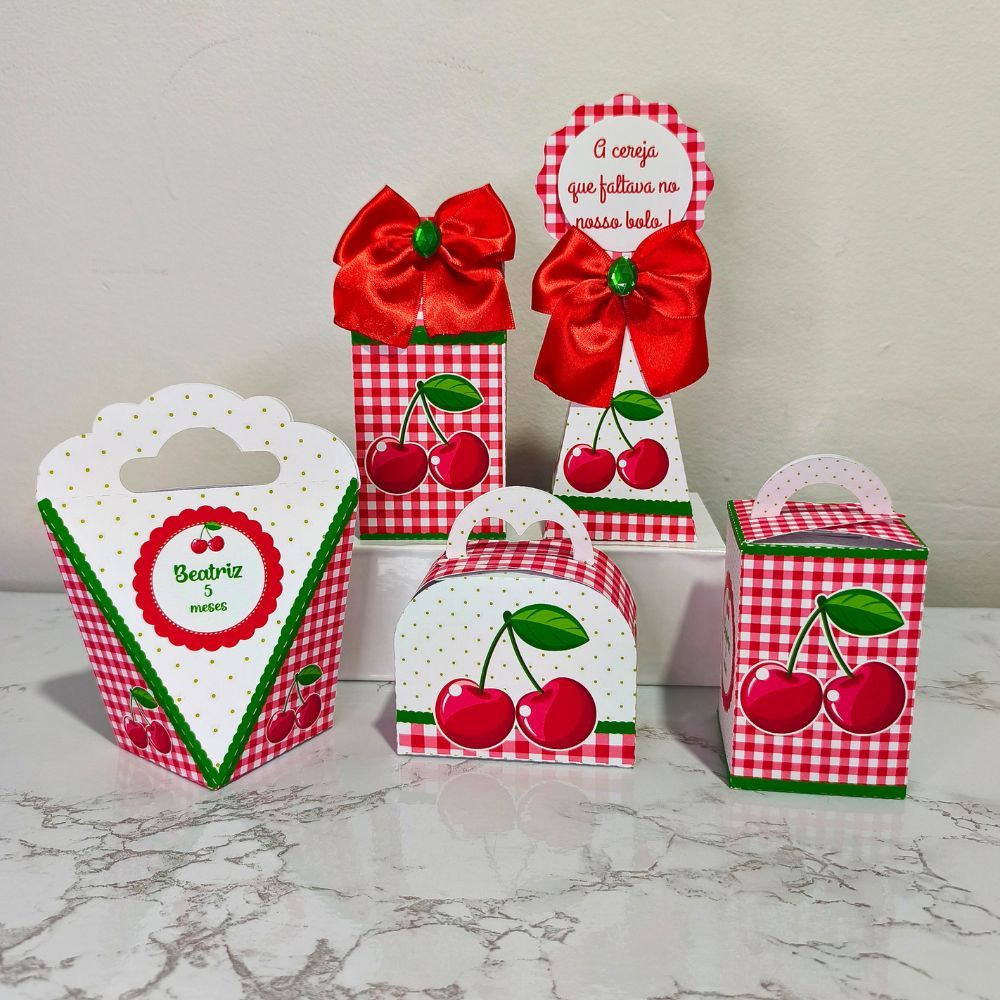 KIT CAIXAS  CEREJINHA/CEREJA PERSONALIZADAS / LEMBRANCINHA DE FESTA/ ANIVERSÁRIO / KIT FESTA