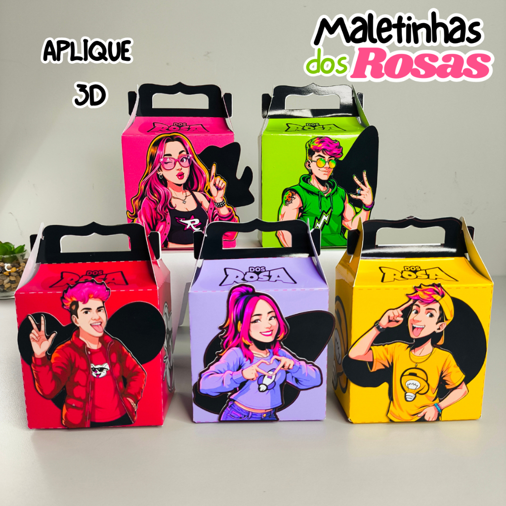 Kit Caixinhas Personalizadas  clube dos Rosa Emilly vicky - Festas Infantil Lembrancinhas