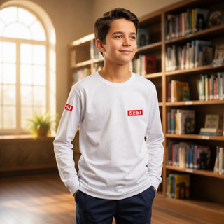 Uniforme Sesi Camiseta Manga Longa Infantil E Juvenil PV malha fria uniforme oficial sesi 2026