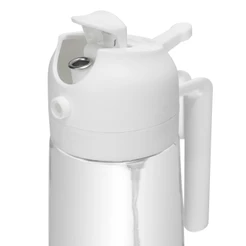 Galheteiro 2 em 1 de Vidro com Borrifador Plástico Branco 450ml - Lyor