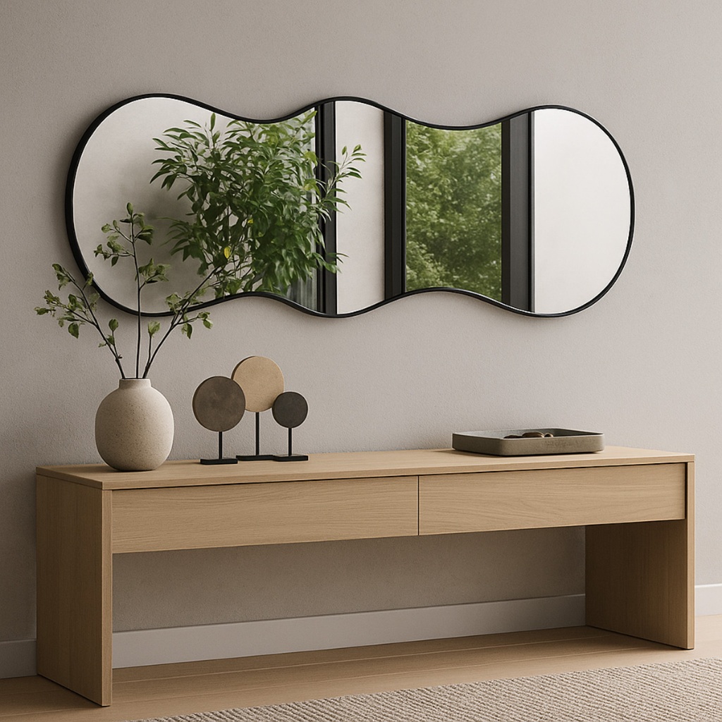 Espelho Grande 160x70 Onda Orgânico De Corpo Inteiro Moderno Para Sala Quarto Closet Banheiro — imagem 2 de 2