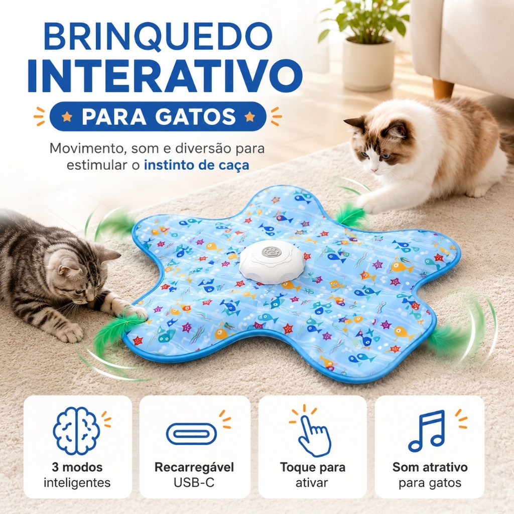Brinquedo Gato Tapete Móvel Elétrico Borboleta Automática Teaser Penas Anti Tédio Diversão Felina brinquedo interativo
