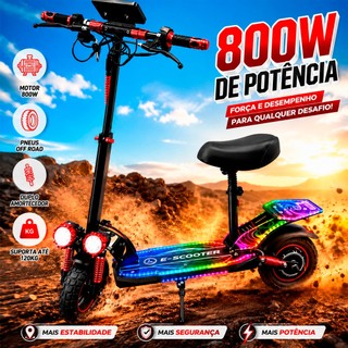 Patinete Eletrico Scooter 800W Até 42KM/H 12.5AH 36KM Autonomia