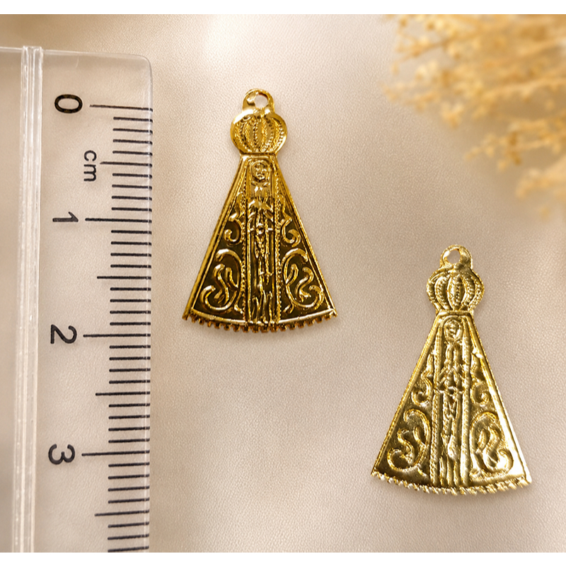 Kit 10 Pingentes nossa senhora Dourada ou Prata Para Mini Terços bijuterias etc com opção de outros formatos