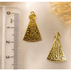 Kit 10 Pingentes nossa senhora Dourada ou Prata Para Mini Terços bijuterias etc com opção de outros formatos