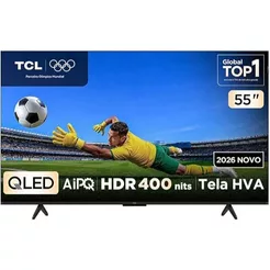 Smart TV TCL 55" QLED 4K P7L Wi-Fi Bluetooth Google TV HDR10+ 120 Hz VRR AIPQ 55P7L