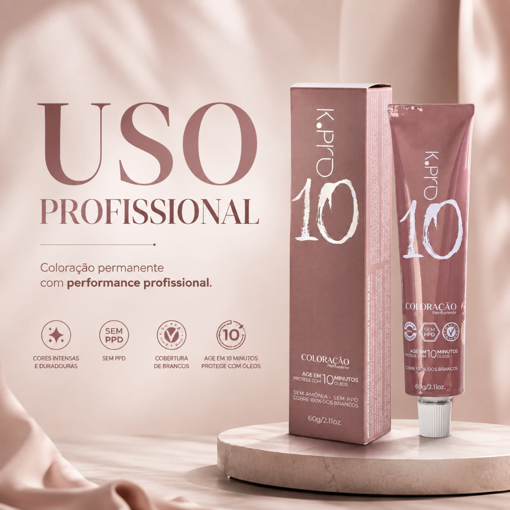 Coloração K Pró 10 Minutos - Sem Amônia, Ppd Vegana 60g Uso Profissional