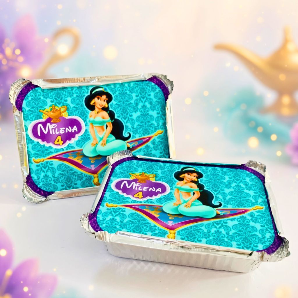 Marmitinha Personalizada PRINCESA JASMINE | Lembrancinha Festa Infantil | Marmita Personalizada Aniversário JASMINE