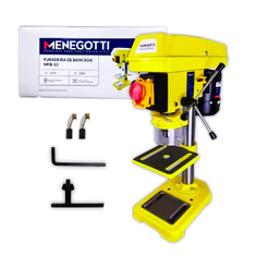 Furadeira de Bancada Menegotti MFB-13 350W 13mm com Mandril para Oficina Manutenção e Perfuração