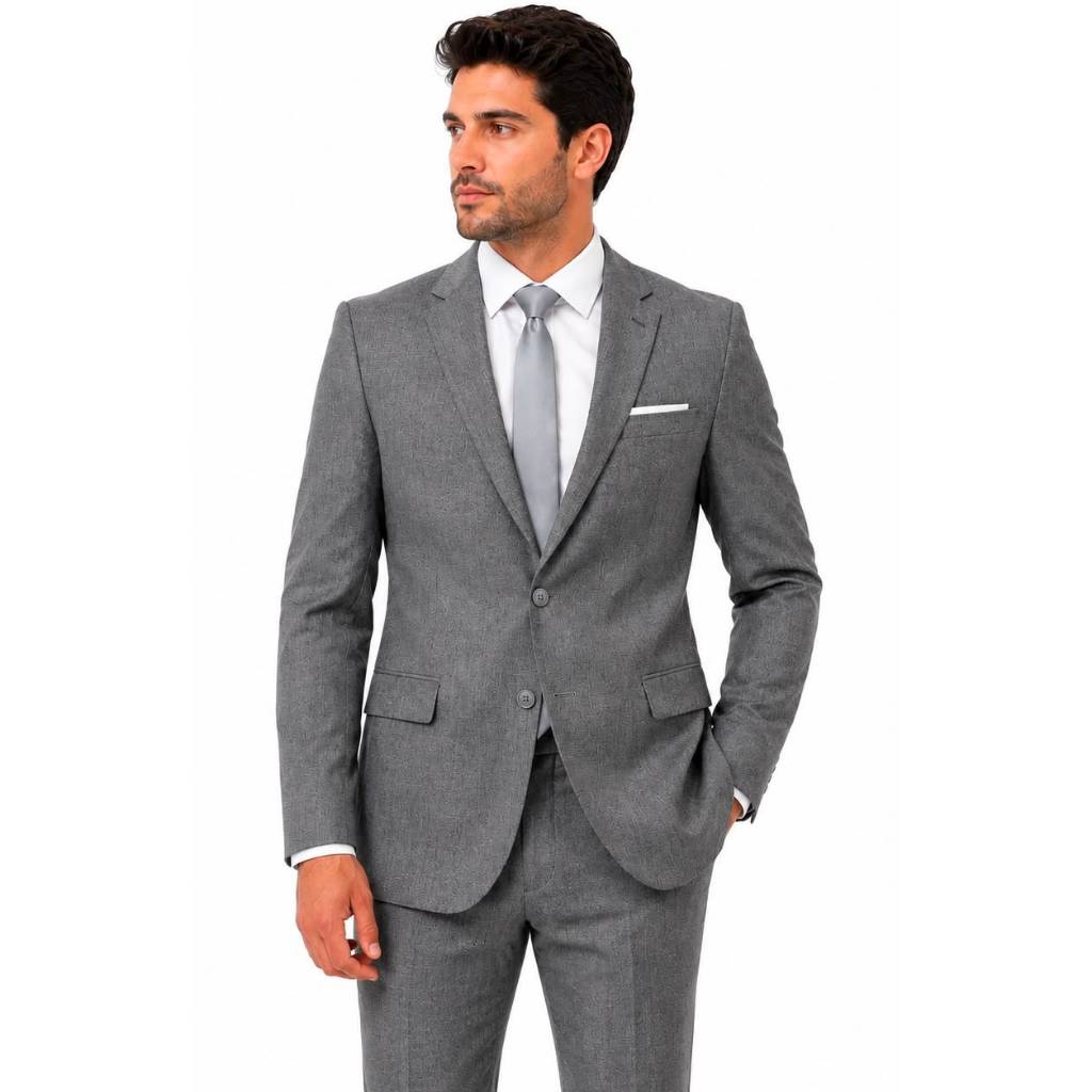 Terno Slim Melange Cinza Chumbo