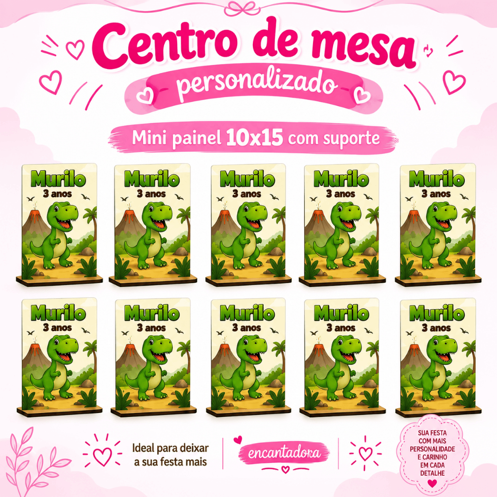 Kit 15 Centros de Mesa Mini Painel MDF 10x15 Personalizado Lembrancinha Aniversário Infantil Adulto Festa  Qualquer tema