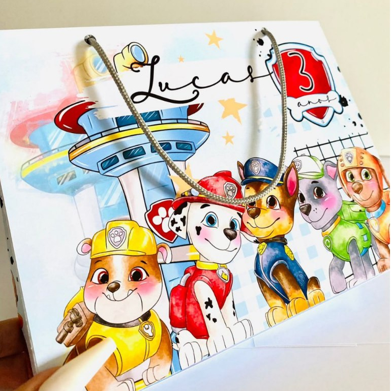 Kit Sacolinha Personalizada Patrulha canina menino | Sacolinha Surpresa | Lembrancinha| Aniversário Patrulha Canina