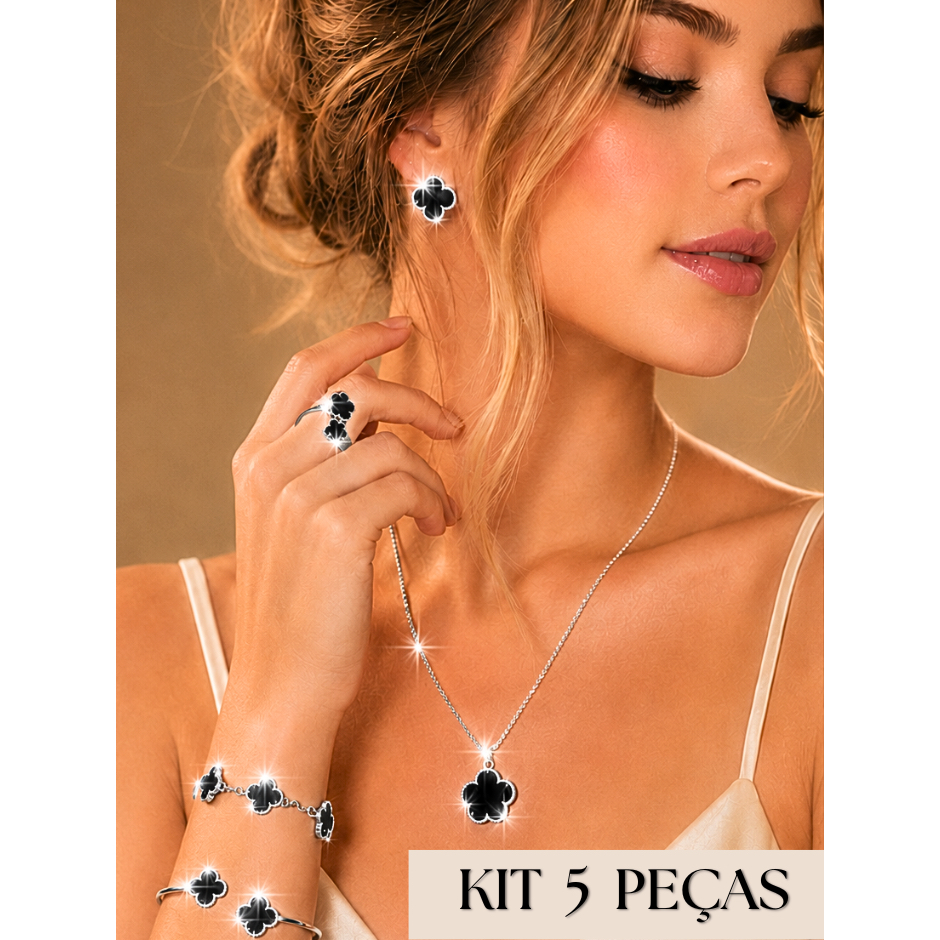 Conjunto de joias anel colar brinco pulseira bracelete kit joia peças elegante conjunto antialérgica inoxidável banhado