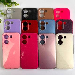 Capa Brilhante Forrada Para Xiaomi Poco X8 Pro / Capa Feminina Colorida Glitter (CF68).