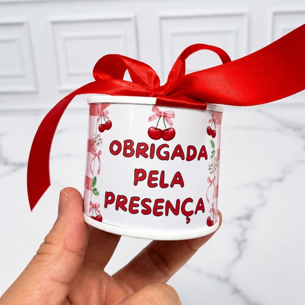 Kit tubolatas personalizadas Cerejinha • Lembrancinha maternidade | batizado | aniversário | chá de bb • 5x6