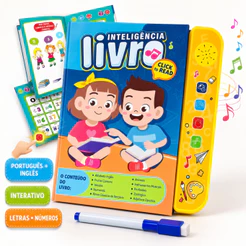 Livro Interativo Infantil com Som Bilíngue Inglês Português Livros Educativos