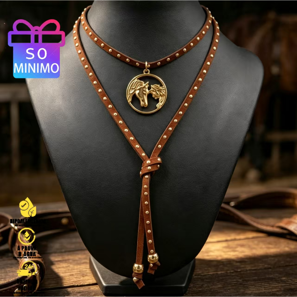 [Moda Rodeio] Choker Concho Turquesa - Acessorio Country Feminino