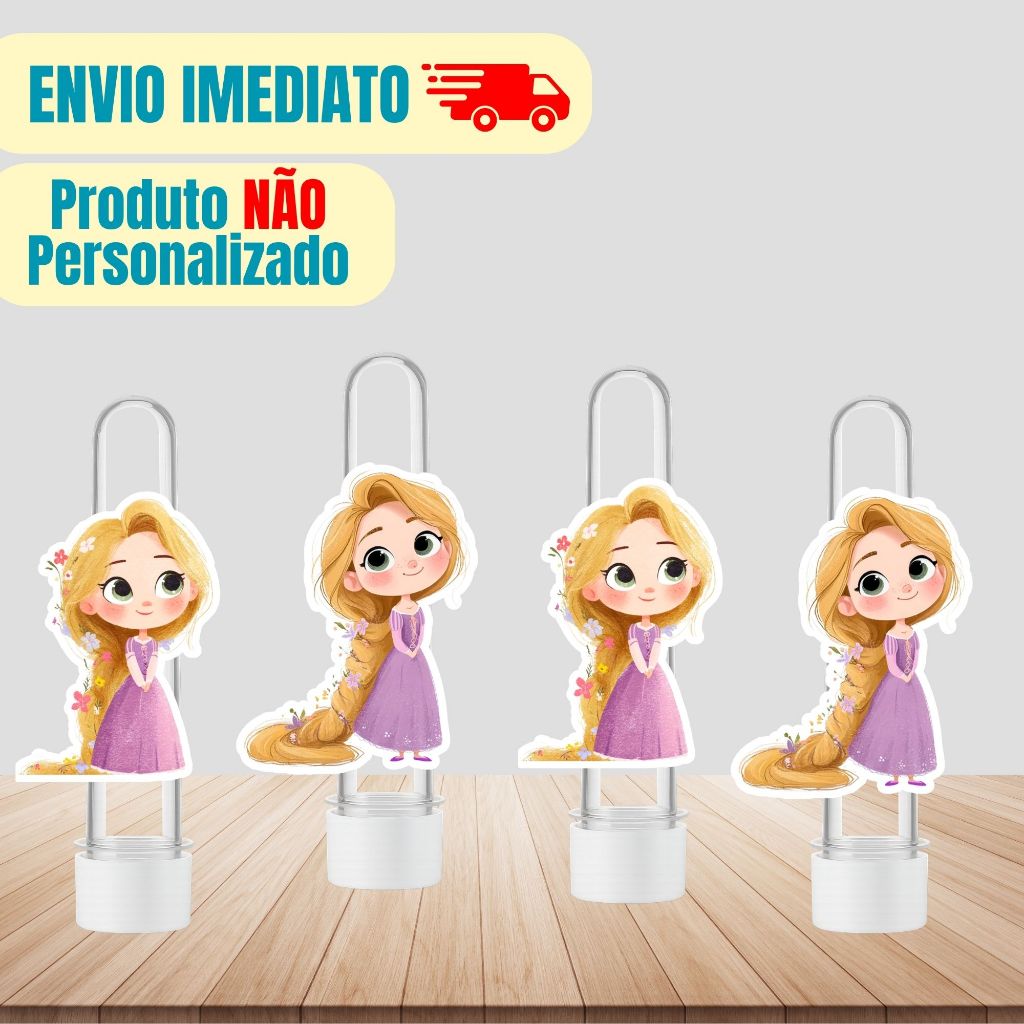Aplique Tag Para Tubete Rapunzel Cute Enrolados | Personalizado | Lembrancinha Festa Infantil | Aniversário