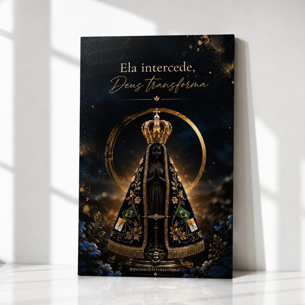 Placa Decorativa Quadro Religioso Nossa Senhora Aparecida Mãe De Deus Decoração Católica