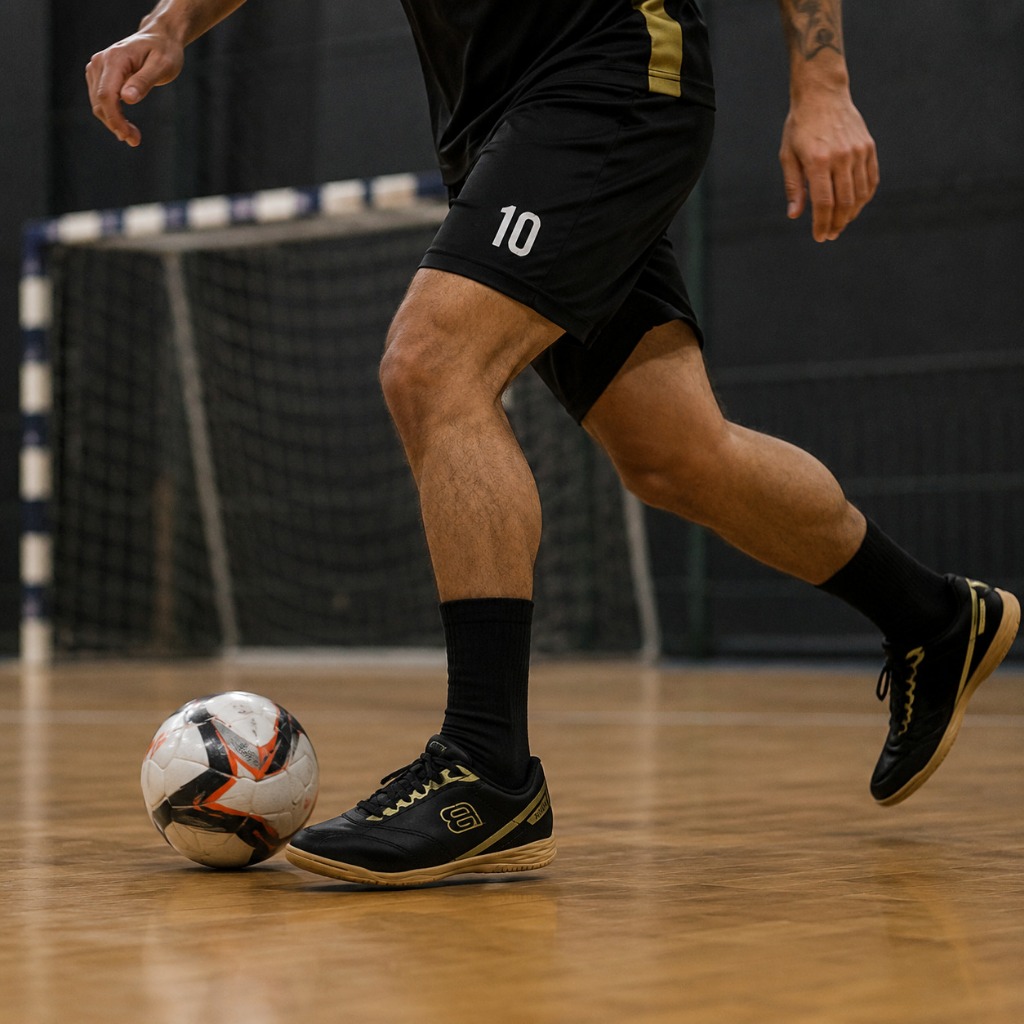 Chuteira futsal salão quadra profissional colada e costurada quadra Stylus Adulto
