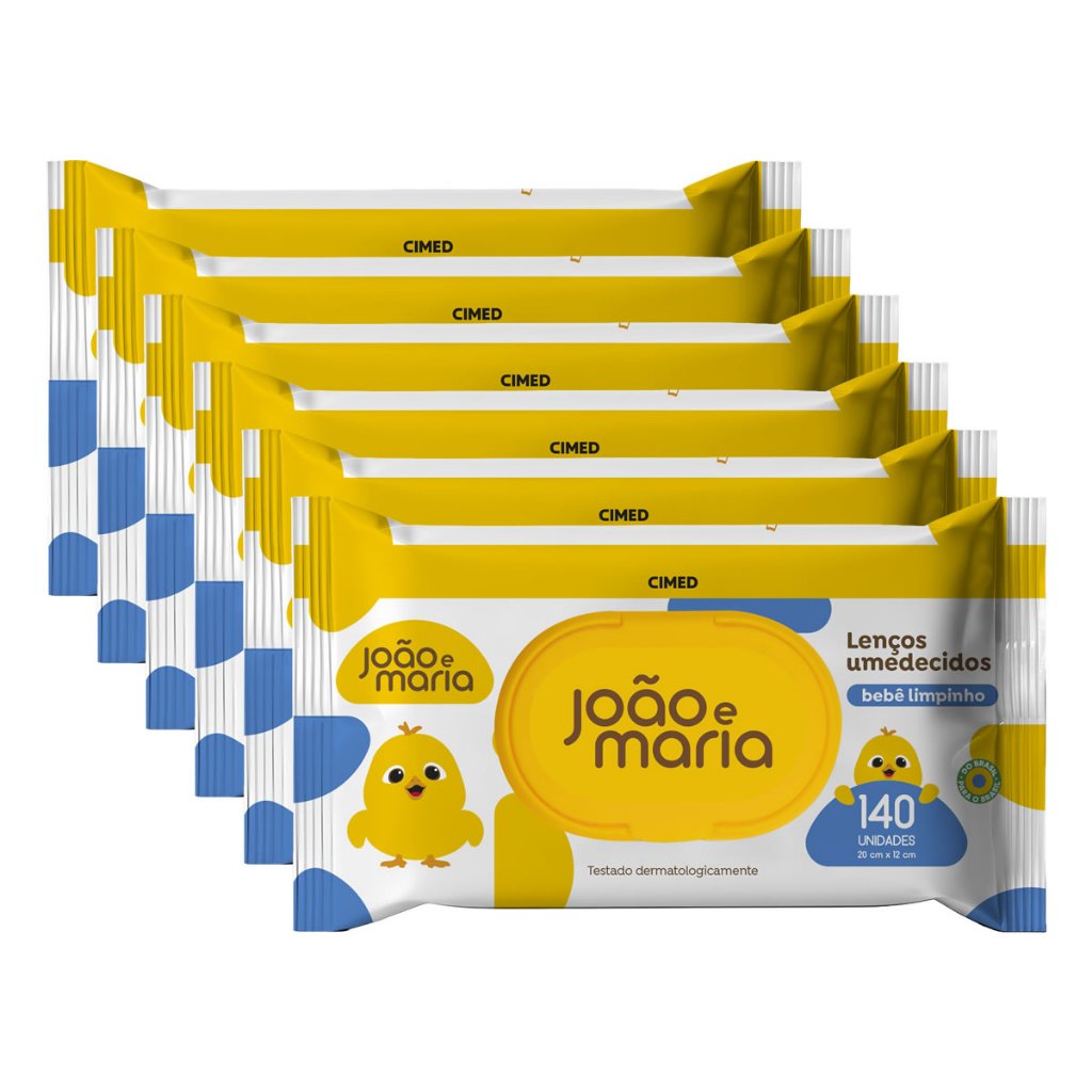 kit 840 Toalhas Umedecidas João e Maria Bebê Limpinho