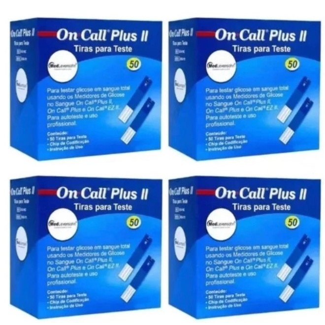 300 fitas de glicose oncall plus 6 frascos com 50 fitas