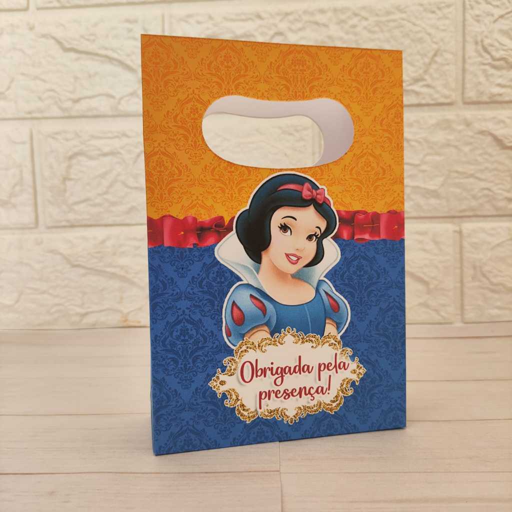 Sacolinha Surpresa Personalizada Lembrancinha Branca de Neve Adulta PEGUE E MONTE
