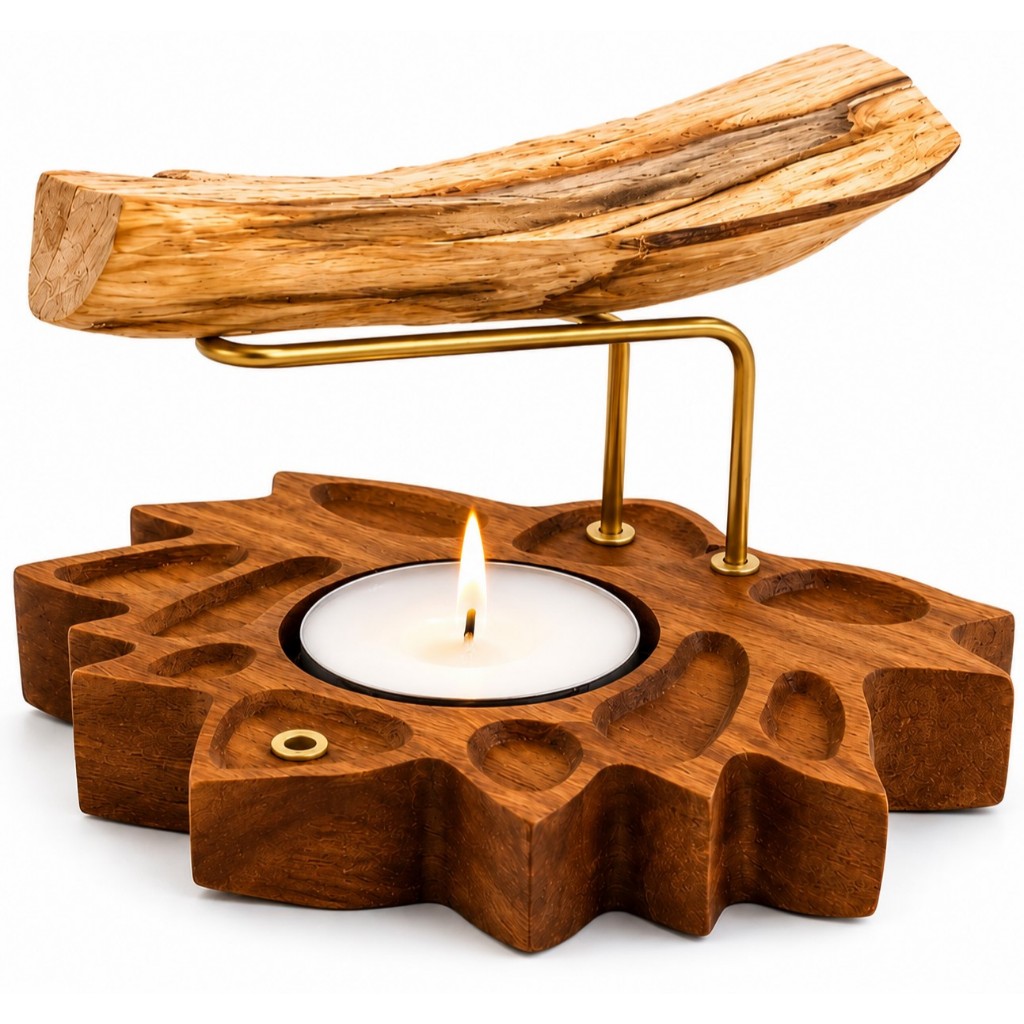 Imagem Incensário de Palo Santo +10 velas +10 lascas de Palo Santo