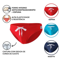 Z&D Lingerie Sungas Masculinas Cuecas Cavadas Impressas Listra Casual Apertada Cintura Baixa Com Bojo 24163