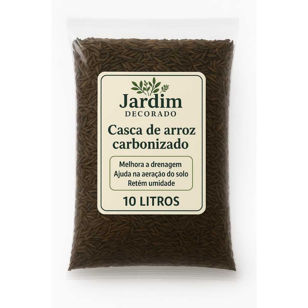 10 Litros Casca de Arroz Carbonizada Substrato para Jardinagem Profissional Drenagem Plantas Horta