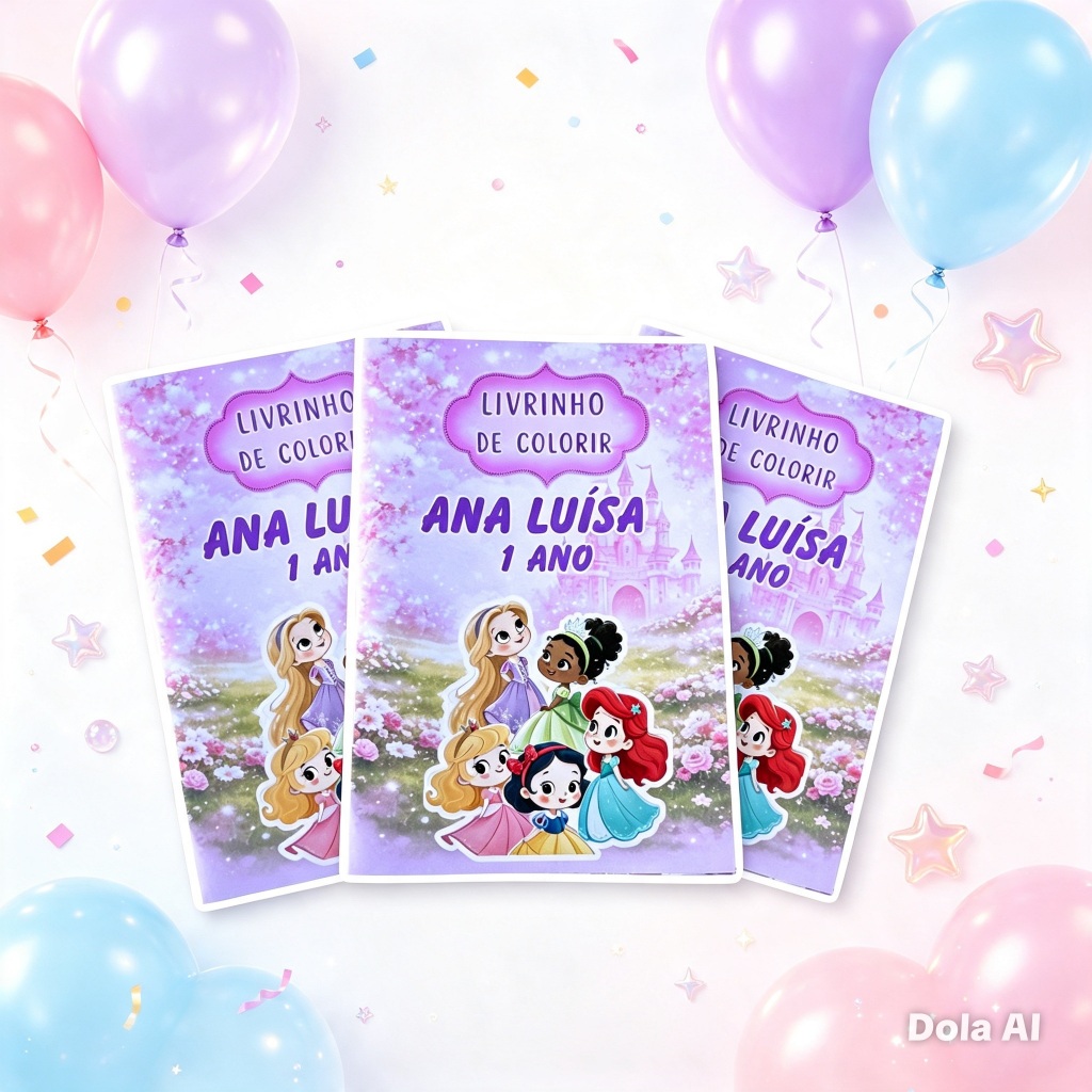 Livrinho De Colorir PRINCESAS Personalizado|Lembrancinha Infantil