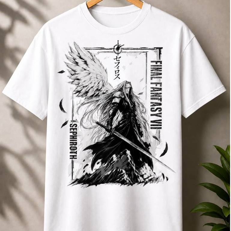 Camiseta Final Fantasy Sephiroth Game Nerd Geek Masculina Feminina 100% Algodão Plus Size