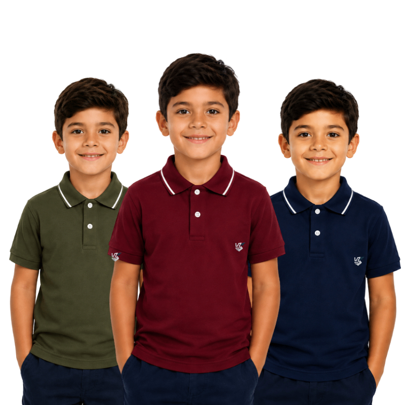 Kit 3 Camisas Polo Infantil 100% Algodão 2 a 14 Anos.