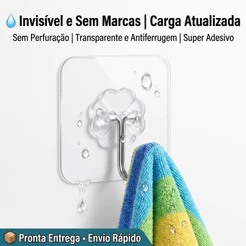 Ganchos Adesivos Para Parede 1PC Multifuncional Transparente Autocolante