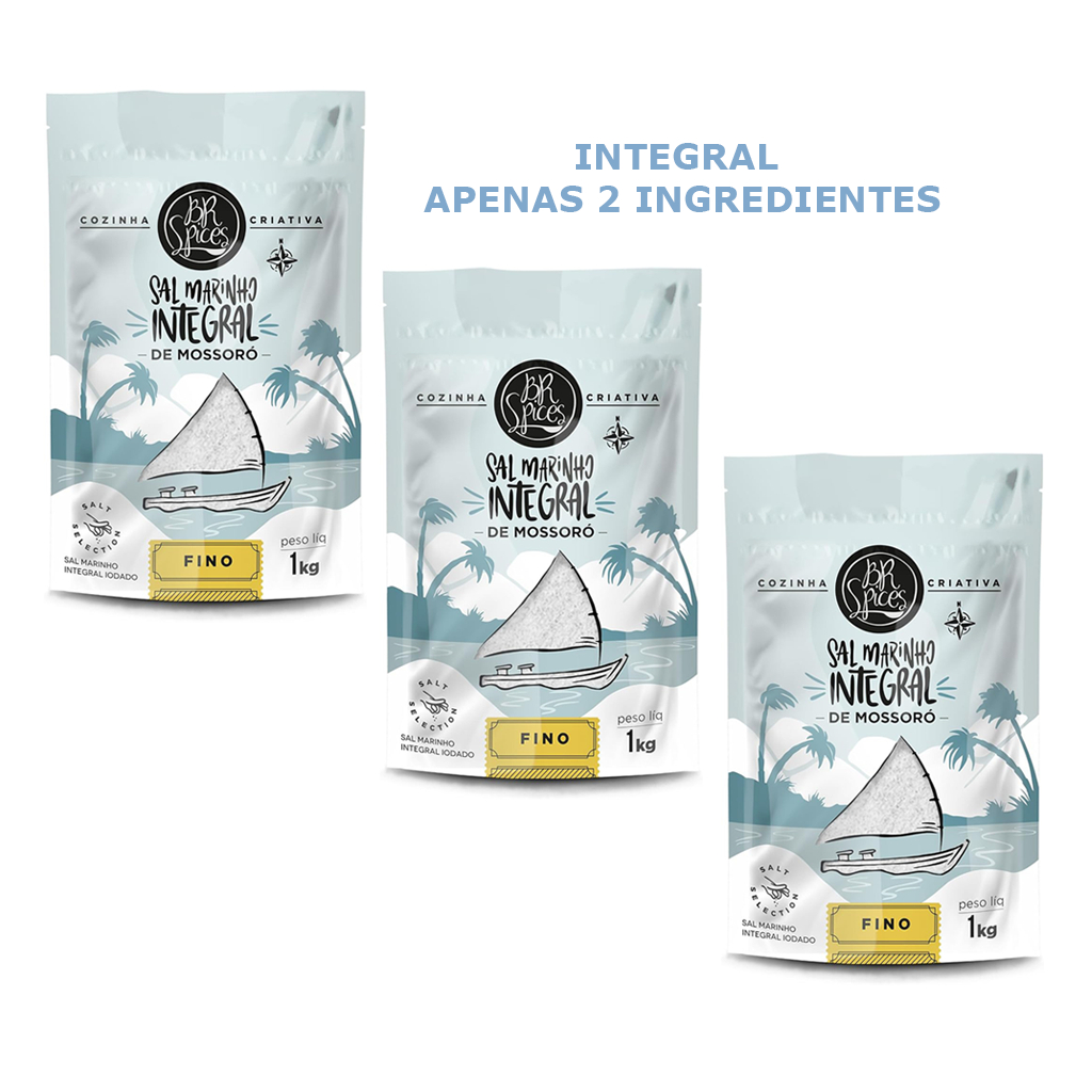 Sal Marinho Integral de Mossoró Fino BR Spices - Apenas 2 Ingredientes