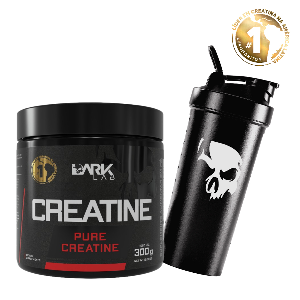 Kit Creatina 100% Pura Monohidratada 300g / 150g + Coqueteleira Fuse 700ml - Dar