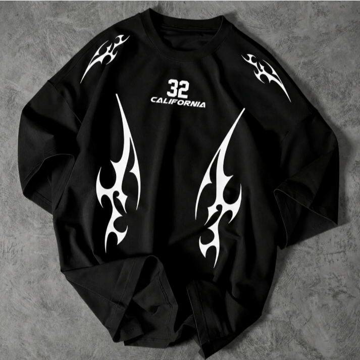 Camiseta Oversized Masculina Estampa Tribal California Streetwear 32 Algodão