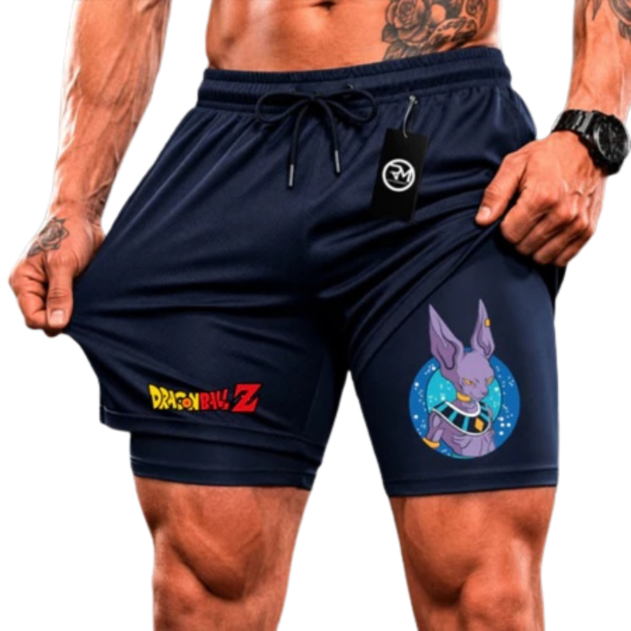 Bermuda Compressão Academia Corrida Estampada Dragon Ball Z Treino Masculina Short Fit Elastano Qualidade Premium