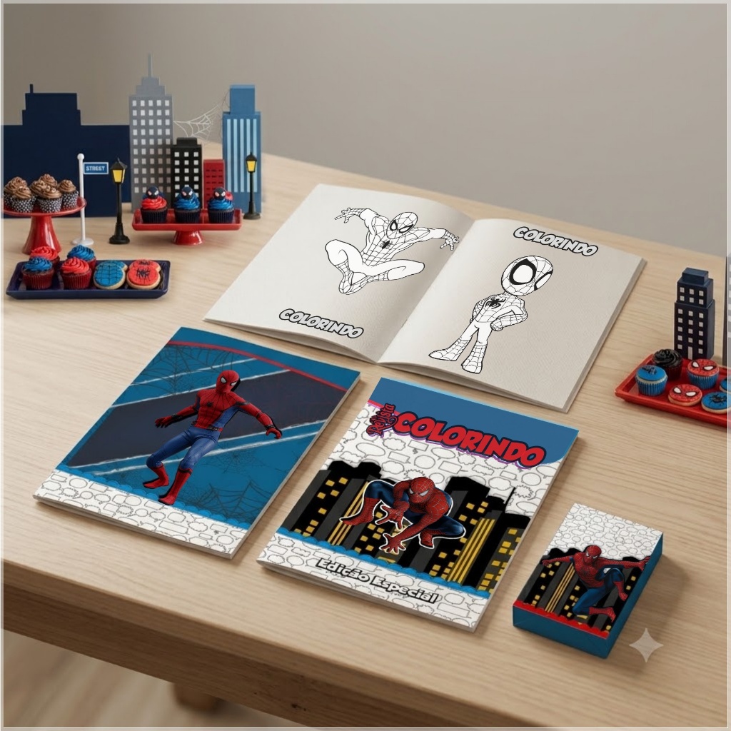 Revistinha De Colorir Personalizada Homem aranha Para Lembrancinha De Aniversário Com Capa Brilhante/ envio rápido