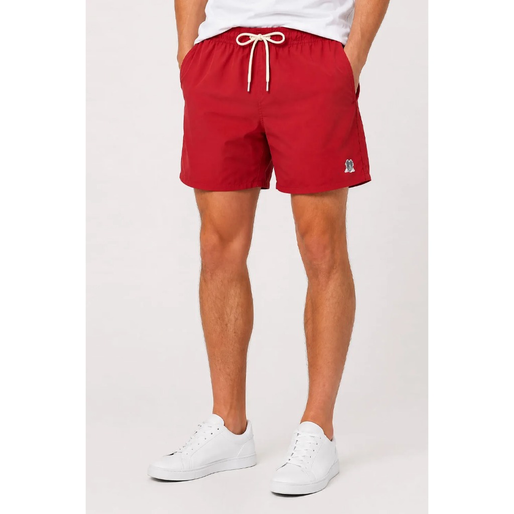 Short Masculino Linho Liso Polo Wear Vermelho