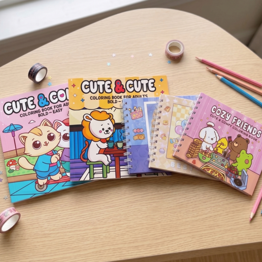 Kit 3 Cadernos De Colorir A5 Livros De Pintura Modelos Variados Desenho Infantil