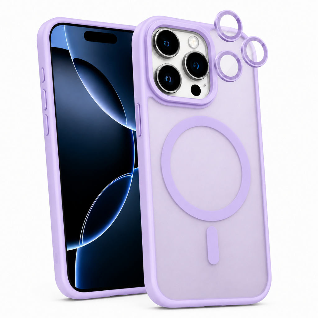 Capa Case iPhone 11 ao 17 Pro Max Luxo Magsafe Com Protetor de Lente Colorida Premium Resistente